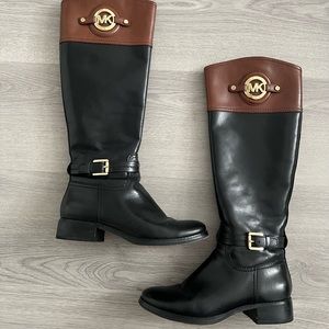 Michael Kors black & brown riding boots